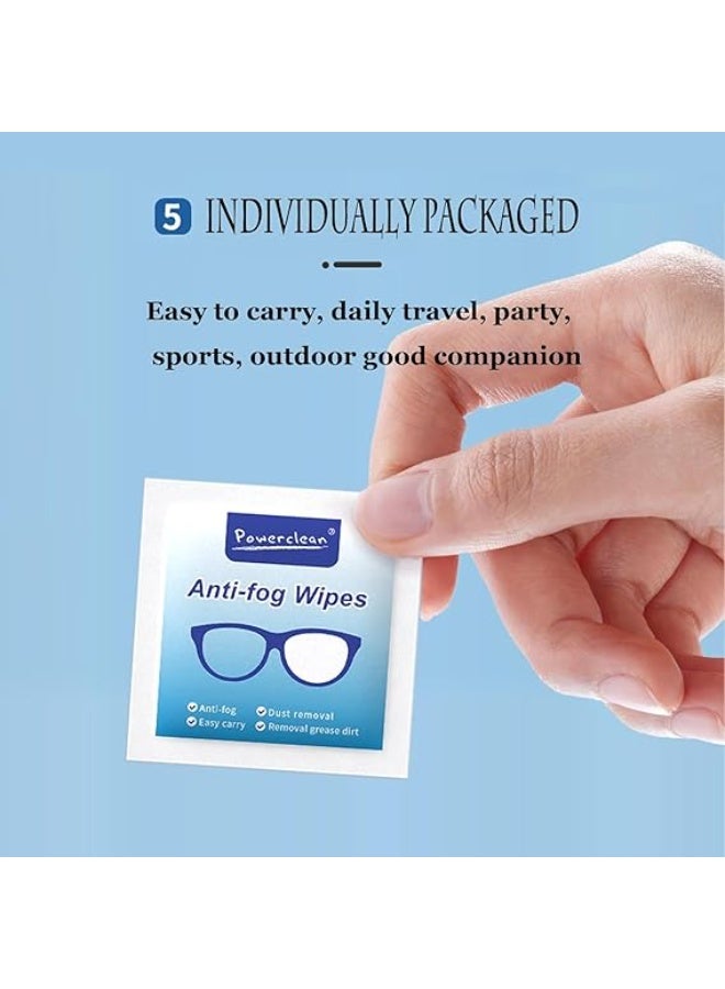 عبوة من 100 منديل مضاد للضباب للنظارات، مناديل تنظيف العدسات مغلفة بشكل فردي، مناديل مبللة مسبقًا لتنظيف العدسات والشاشات، مضادة للضباب ومغلفة بشكل فردي لتنظيف النظارات - Image 4